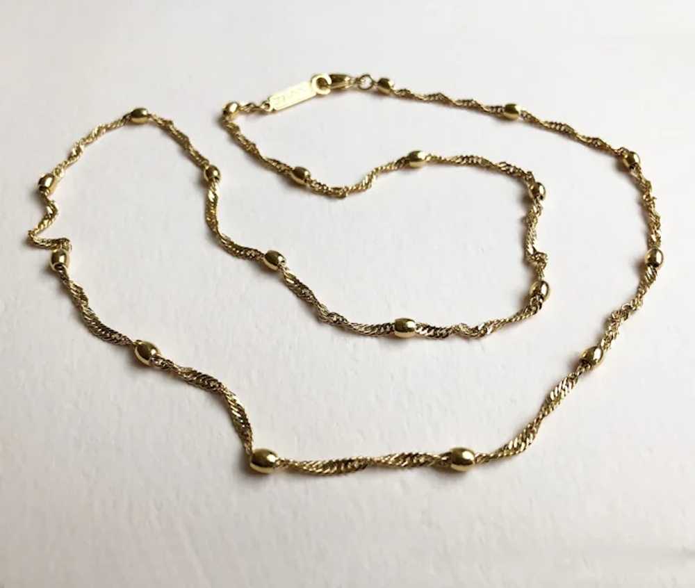 Dainty gold chain necklace Napier, 60s vintage ba… - image 4