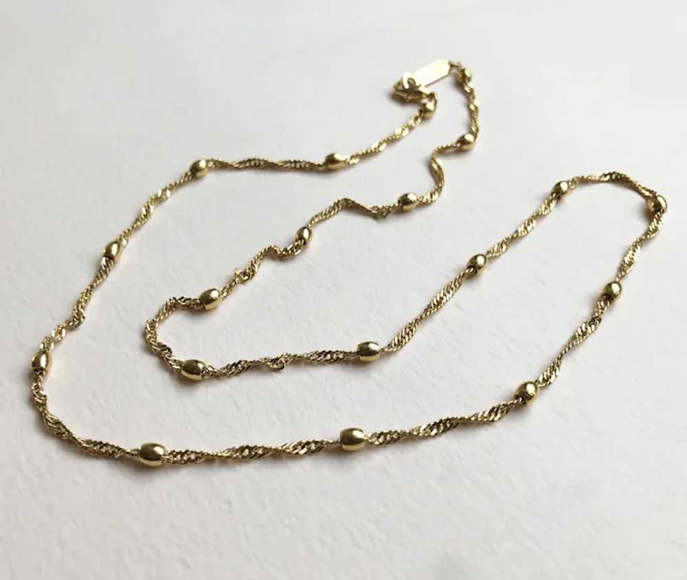 Dainty gold chain necklace Napier, 60s vintage ba… - image 6