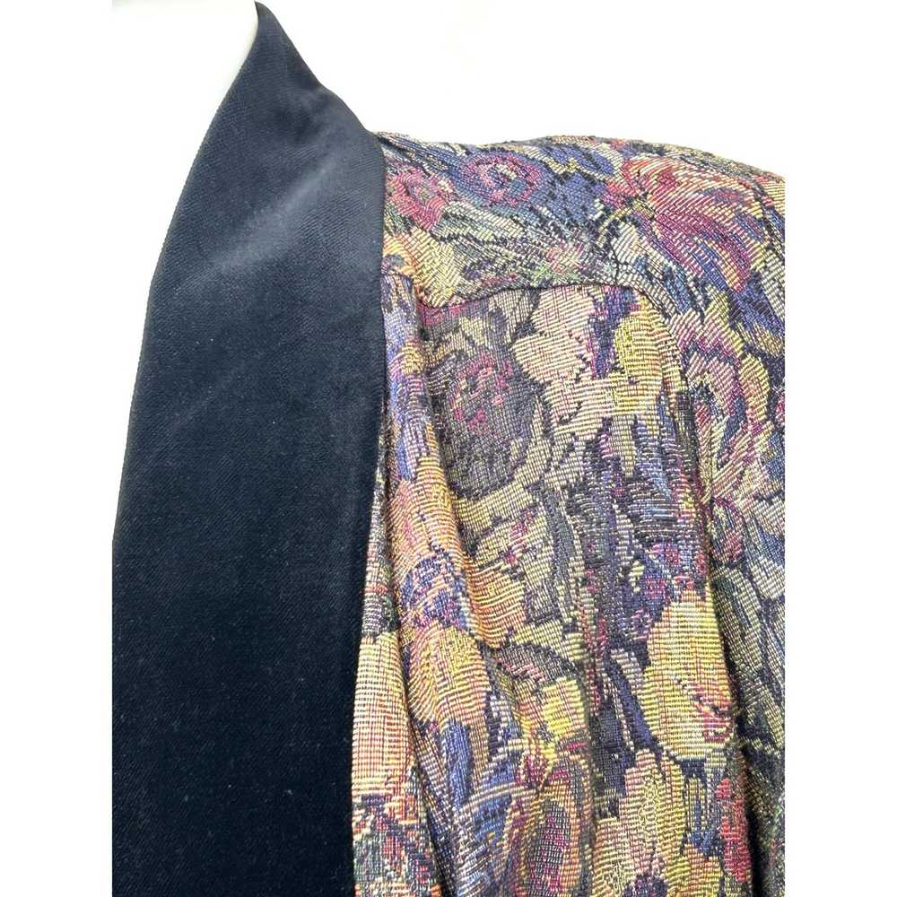 Other Swing Tapestry Floral Black Velvet Trim Coa… - image 7