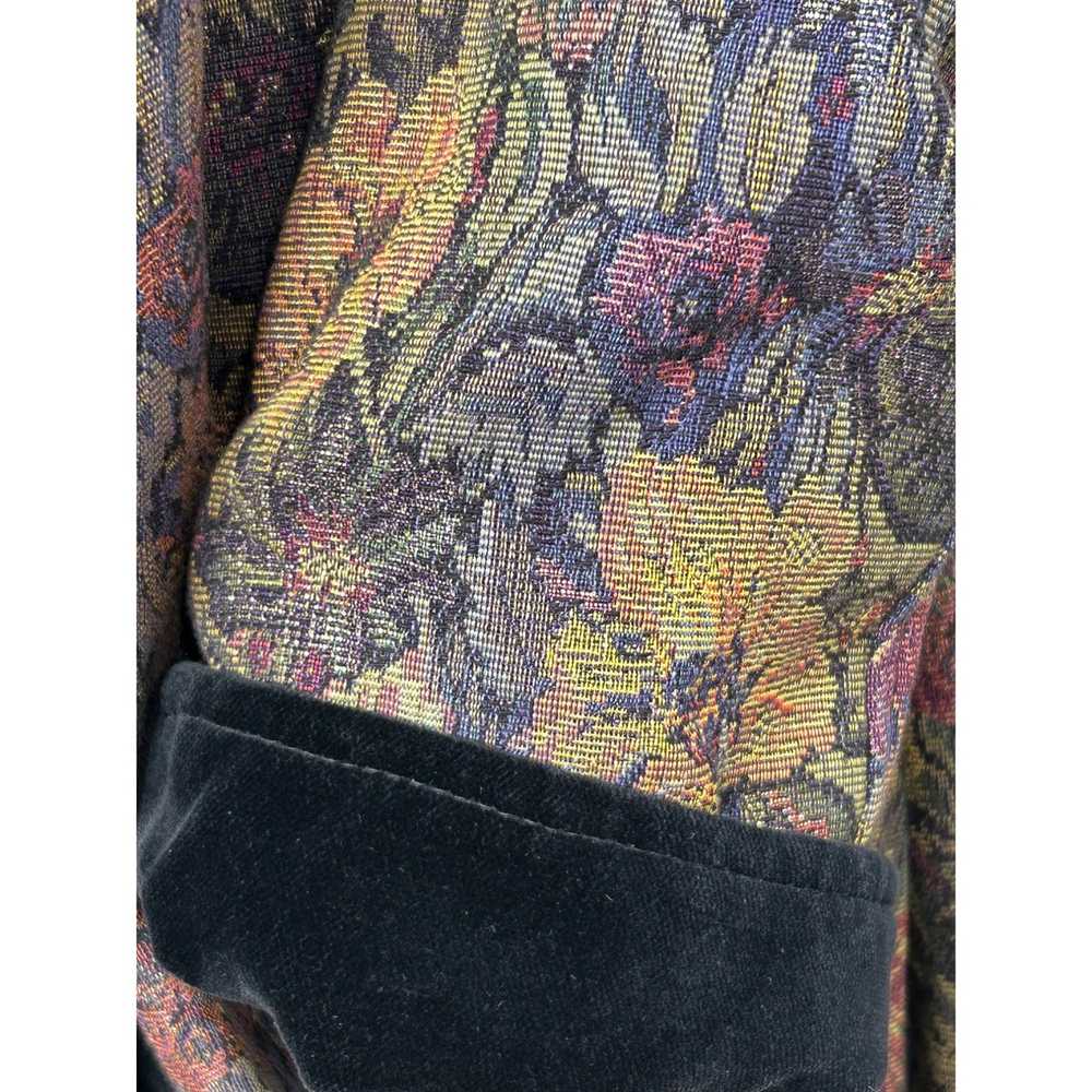 Other Swing Tapestry Floral Black Velvet Trim Coa… - image 9