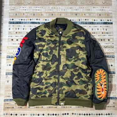 Bape 1ST CAMO SHARK MA-1 JACKET - image 1