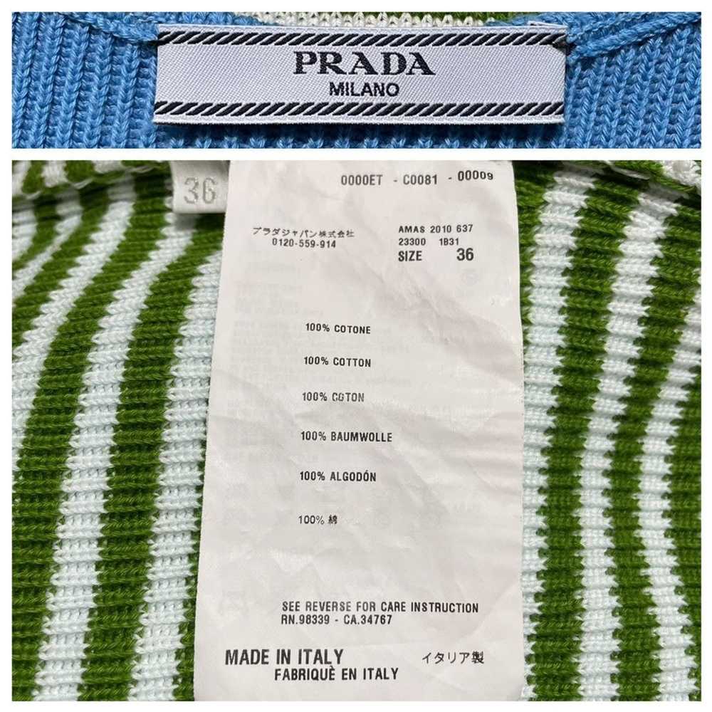 Prada Prada Striped Floral Lace Sleeveless Knit T… - image 2