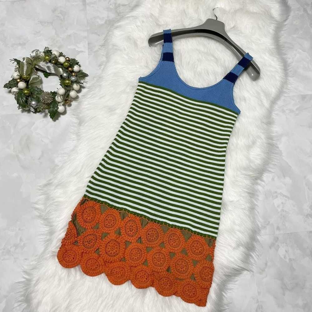 Prada Prada Striped Floral Lace Sleeveless Knit T… - image 3