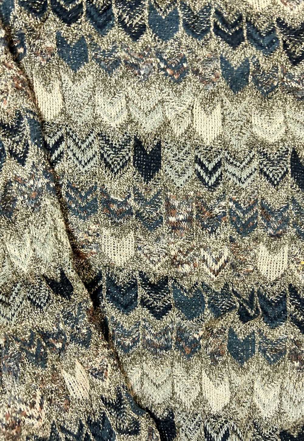 Vintage Abstract Knitted Jumper Patterned Grandad… - image 3
