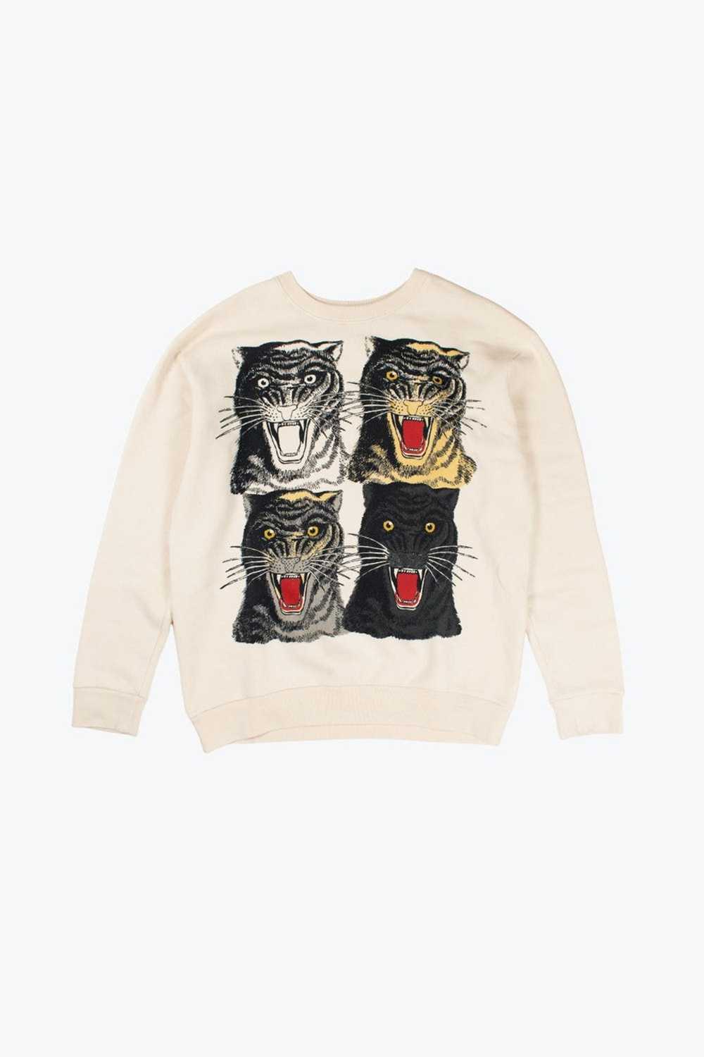 Gucci Logo / Tiger Face Print Oversized Sweatshirt - image 1