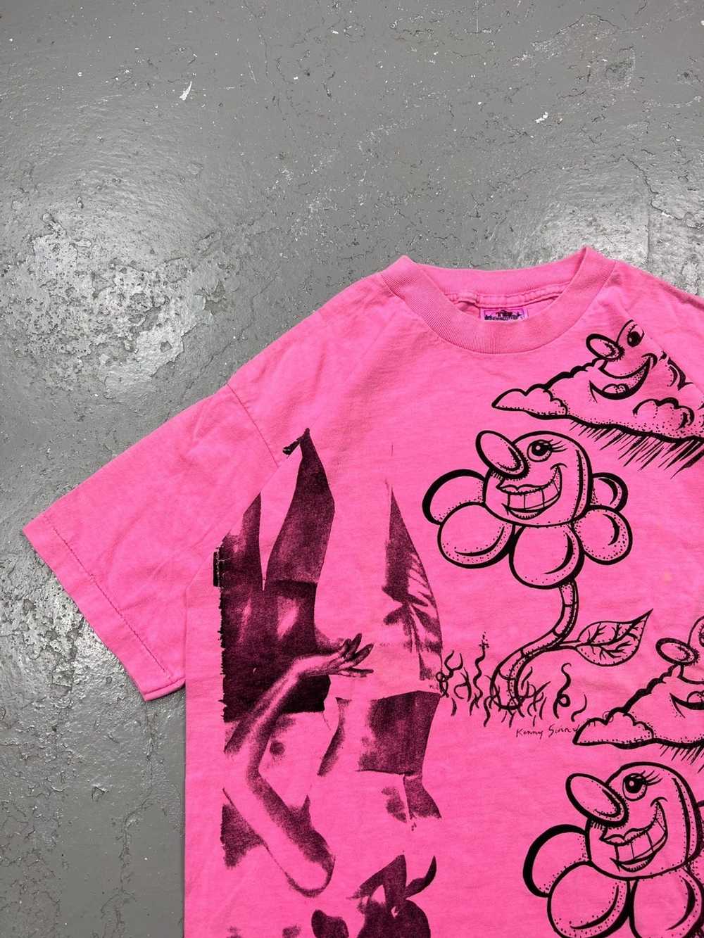 Art × Vintage Kenny Scharf Pink Shirt Size Large - image 2