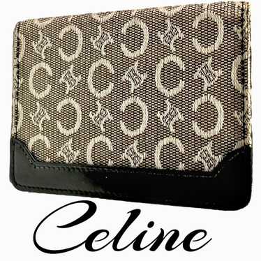 Celine Compact Zipped Card Holder Coin Pass Wallet Silver color size W7 x  H13cm