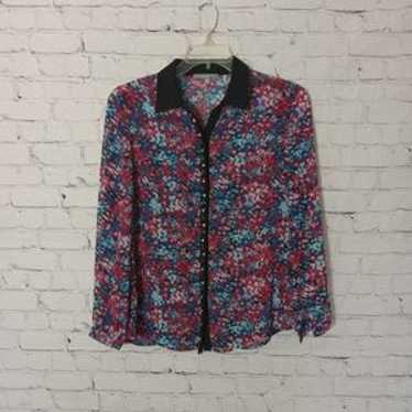 Ny Collection Multi Color Blouse Top Size Medium - image 1