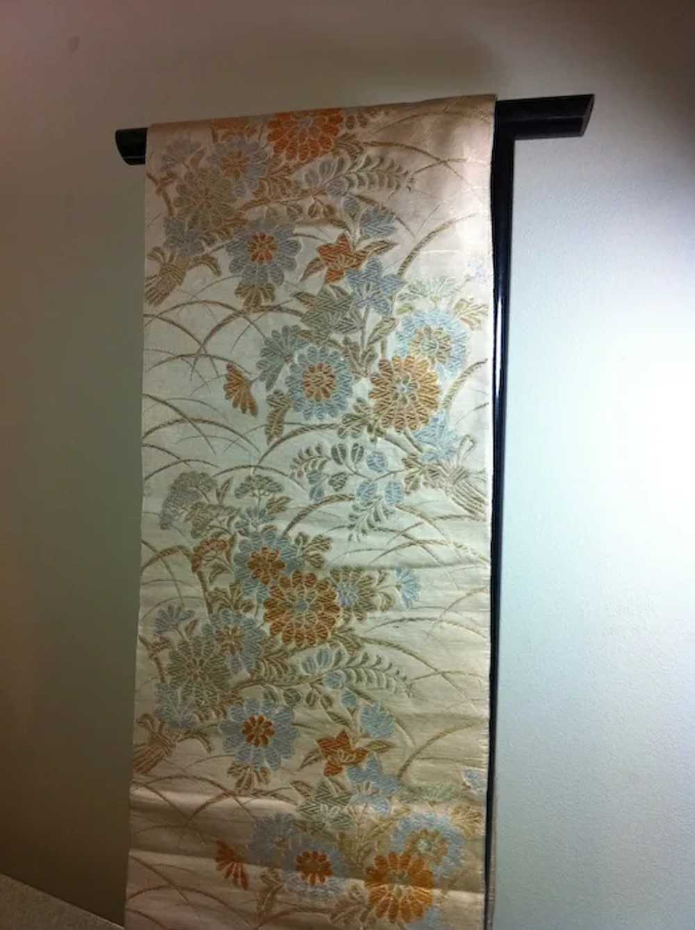 Japanese Vintage Maru Obi Textile Silk Crysanthem… - image 3