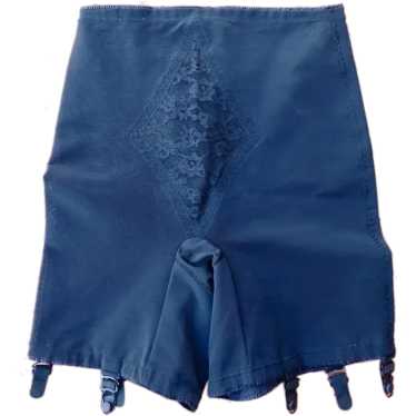 Vintage 1940s Pink Satin Panel Girdle Shorts Shaper Garter Clips