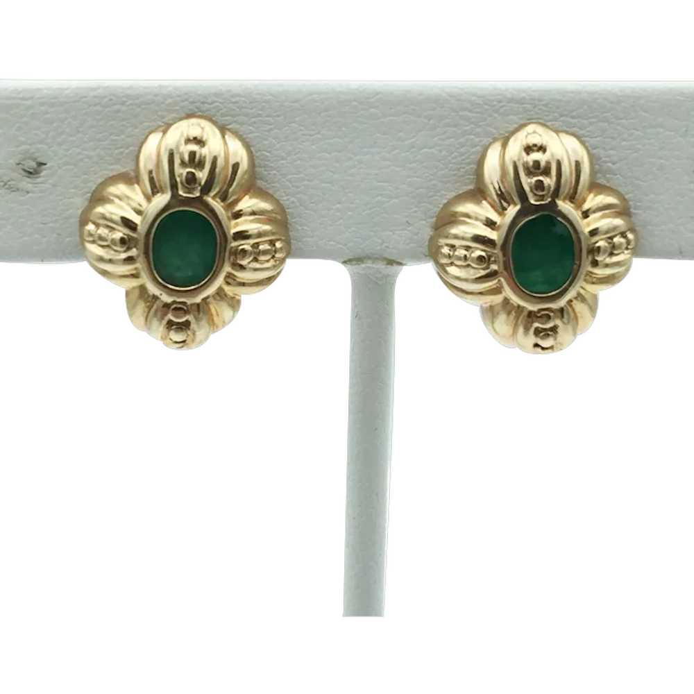 10KY Emerald Earrings - image 1