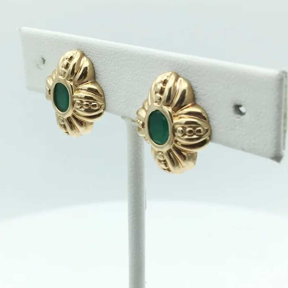 10KY Emerald Earrings - image 2