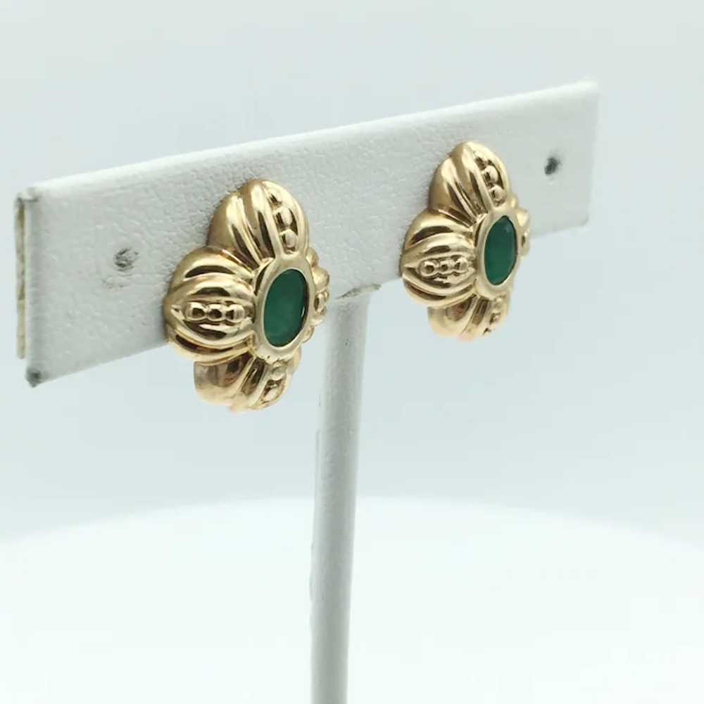 10KY Emerald Earrings - image 3