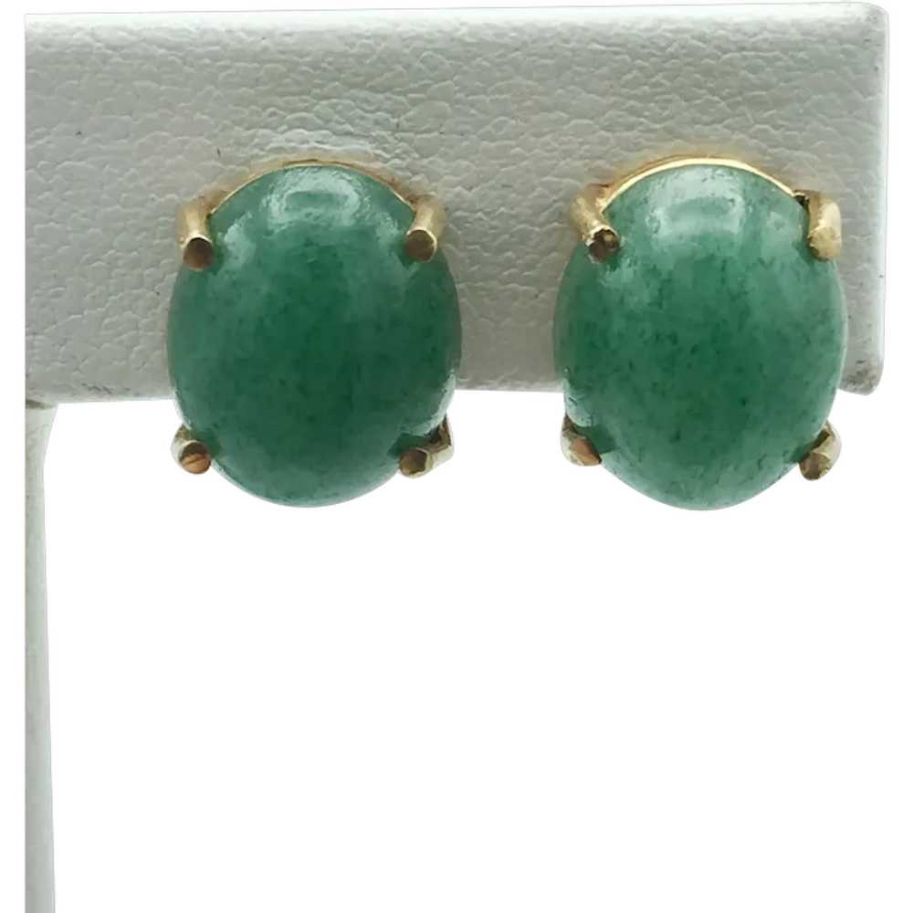 14KY Jade Earrings - image 1