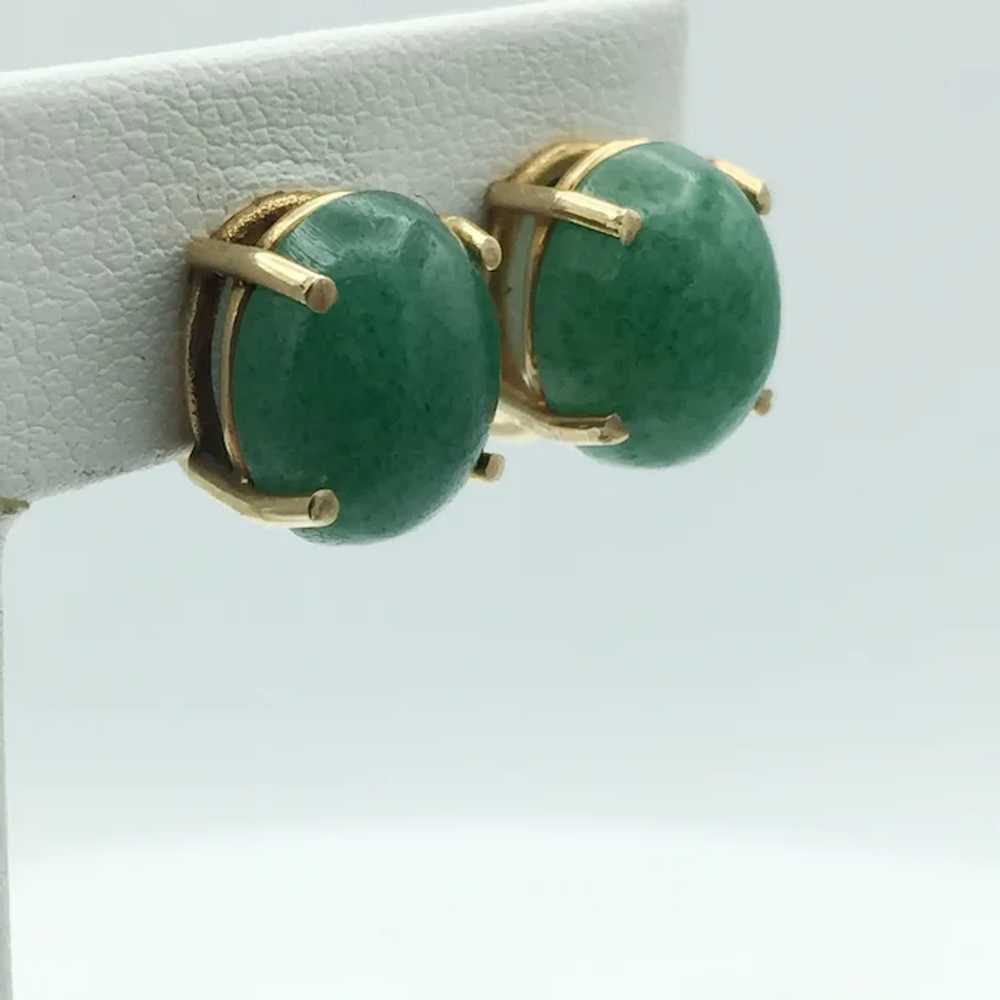 14KY Jade Earrings - image 2