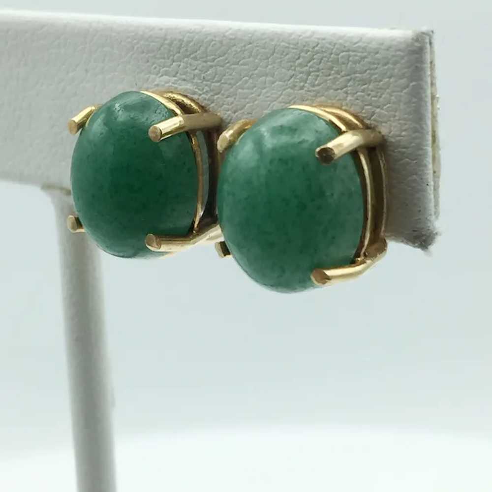 14KY Jade Earrings - image 3