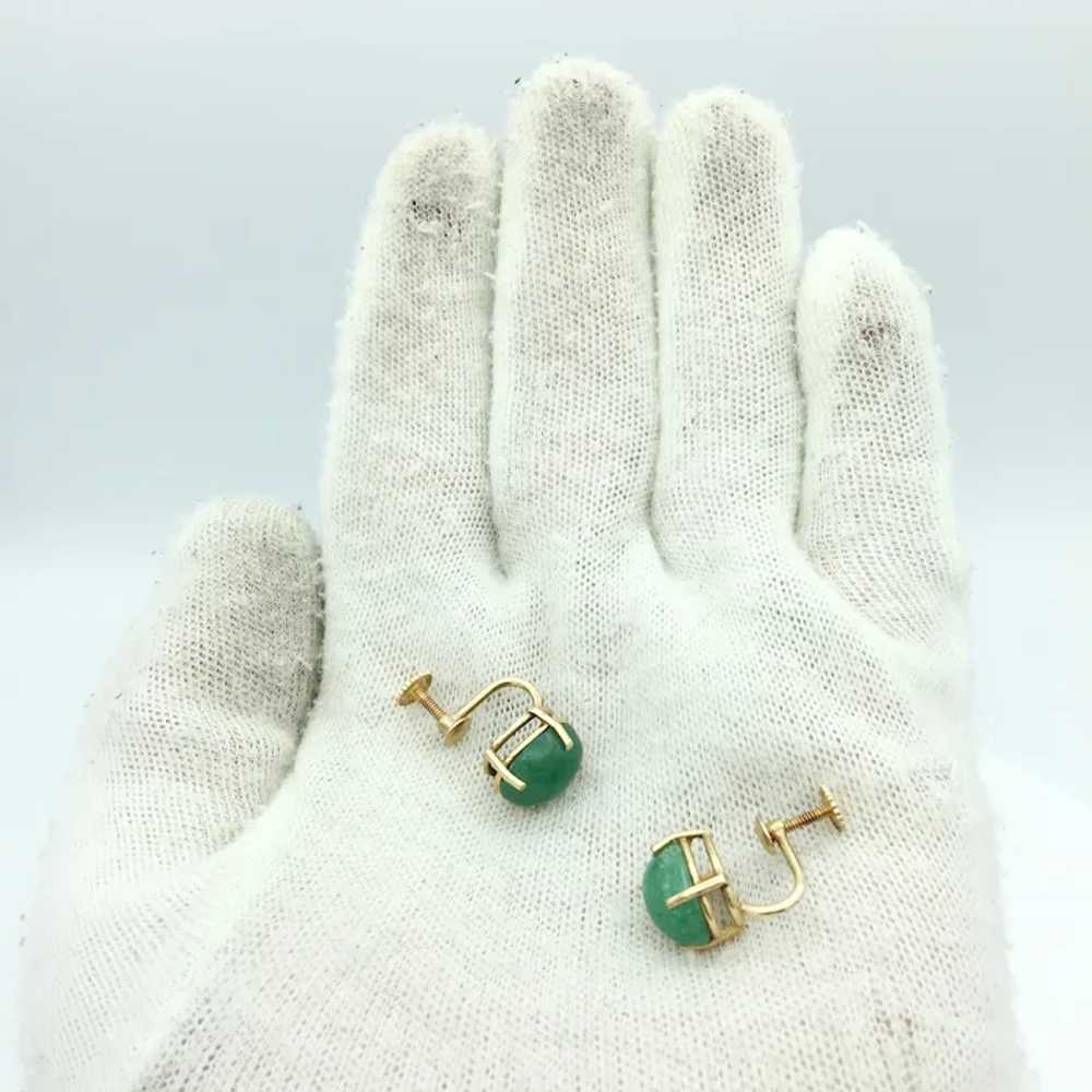 14KY Jade Earrings - image 4