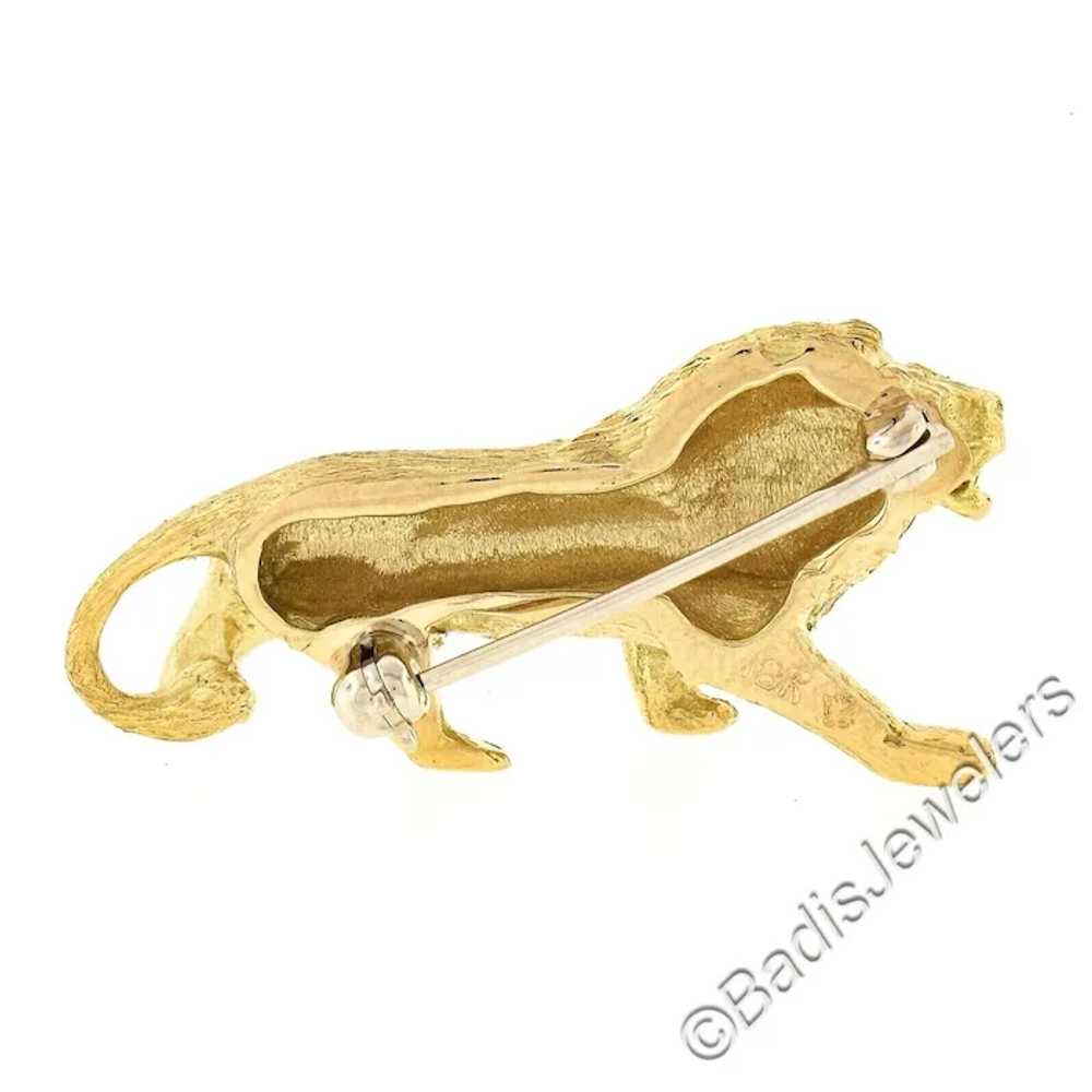 Vintage 18K Yellow Gold Detailed Textured Standin… - image 2