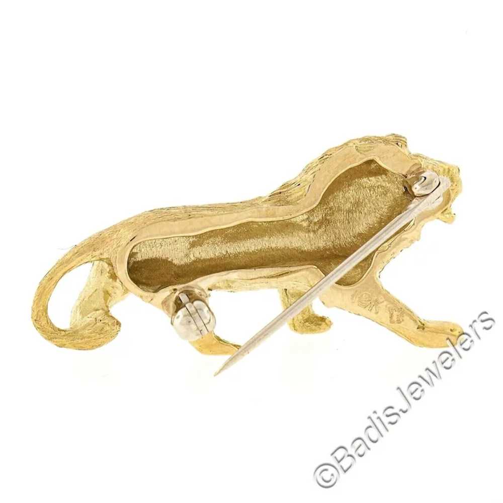 Vintage 18K Yellow Gold Detailed Textured Standin… - image 4