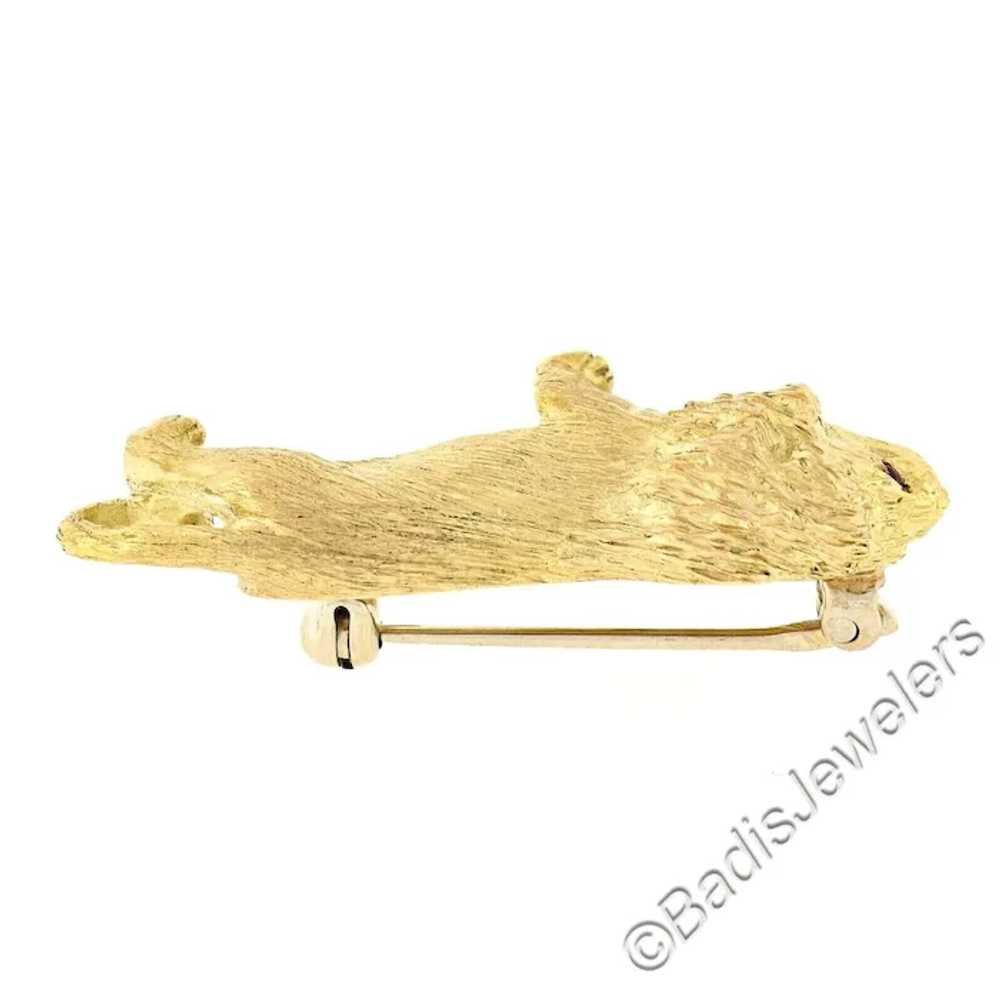 Vintage 18K Yellow Gold Detailed Textured Standin… - image 5