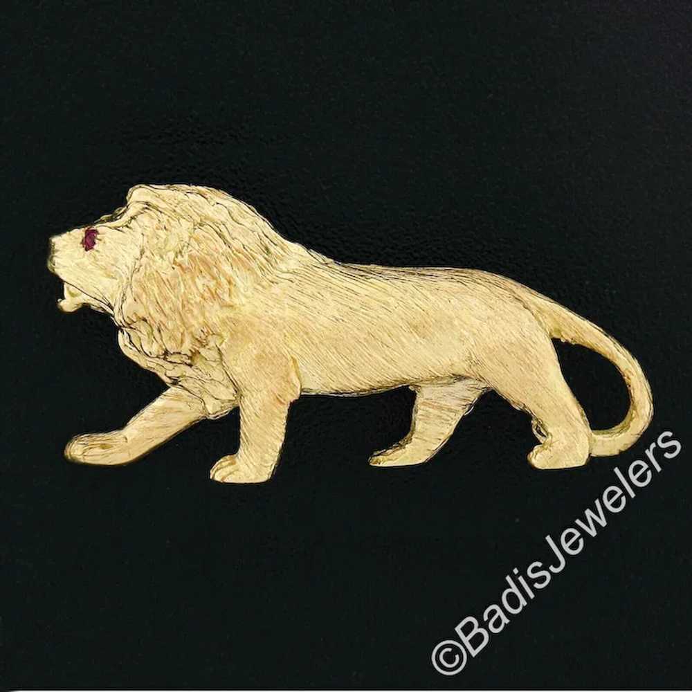 Vintage 18K Yellow Gold Detailed Textured Standin… - image 6