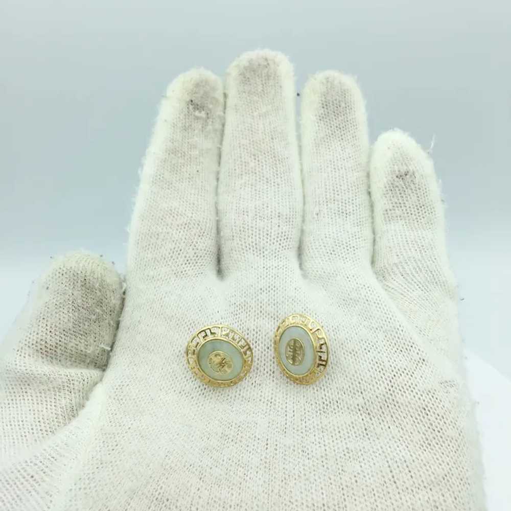 10K Jade Earrings - image 5
