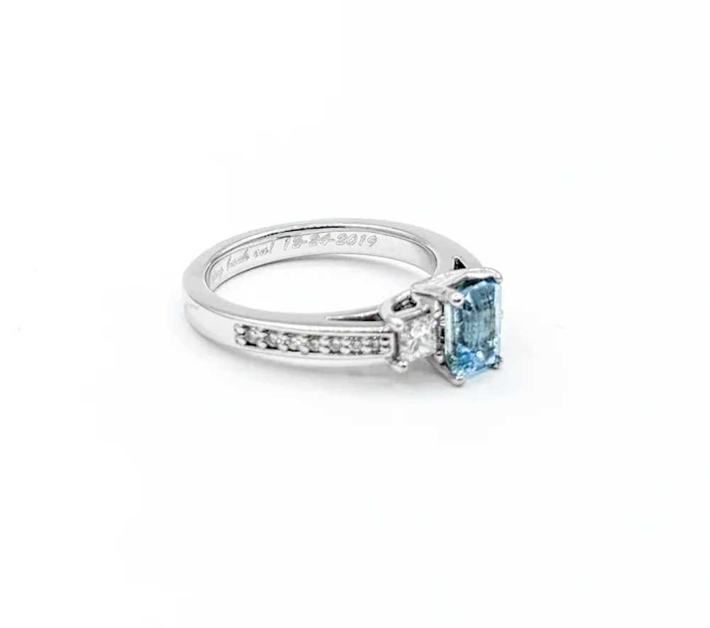 Timeless .83ct Aquamarine & Diamond Ring - image 10