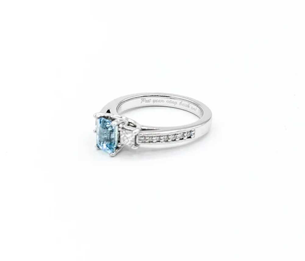 Timeless .83ct Aquamarine & Diamond Ring - image 9