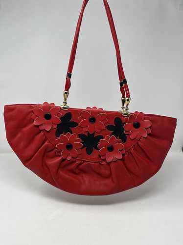 Vintage DP Red & Black Flower Shoulder Purse