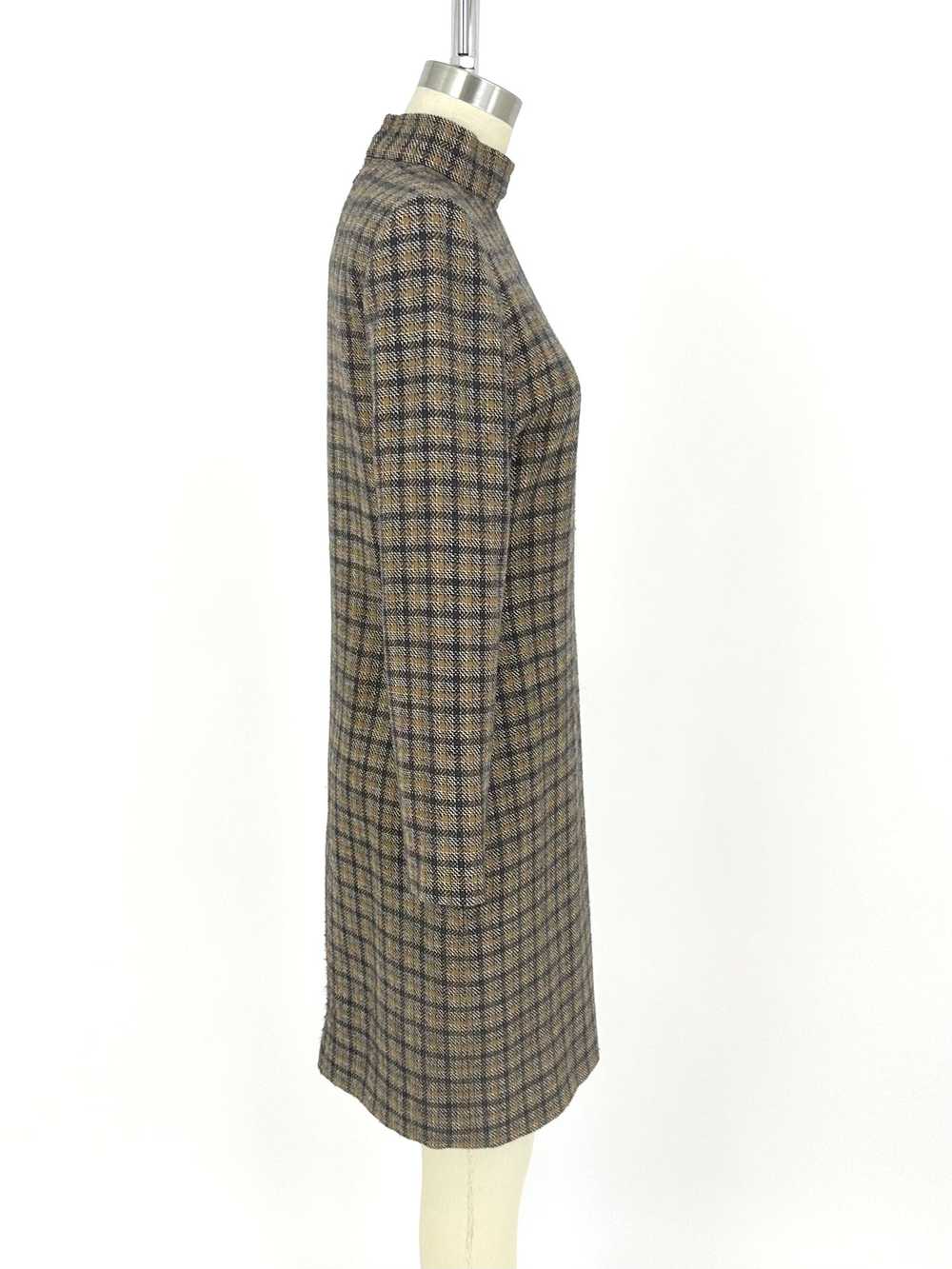 70s Galanos Wool Plaid Dress Set - image 6