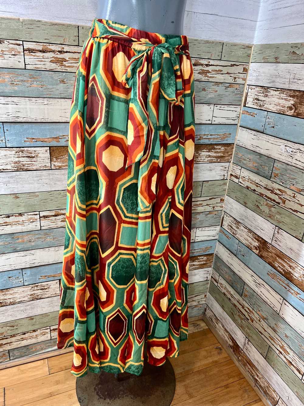 00’s Revival 80’s Fall Print Maxi Skirt - image 2