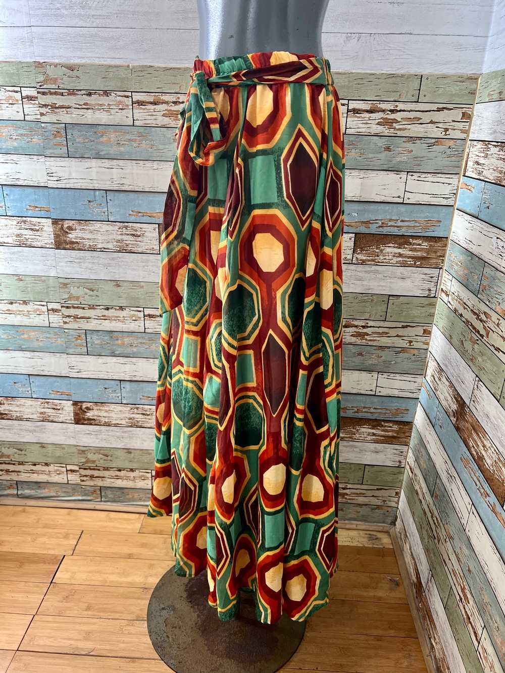 00’s Revival 80’s Fall Print Maxi Skirt - image 5