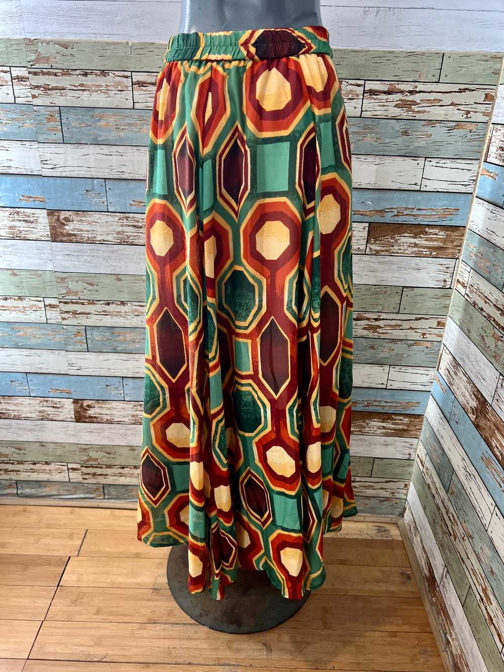 00’s Revival 80’s Fall Print Maxi Skirt - image 7