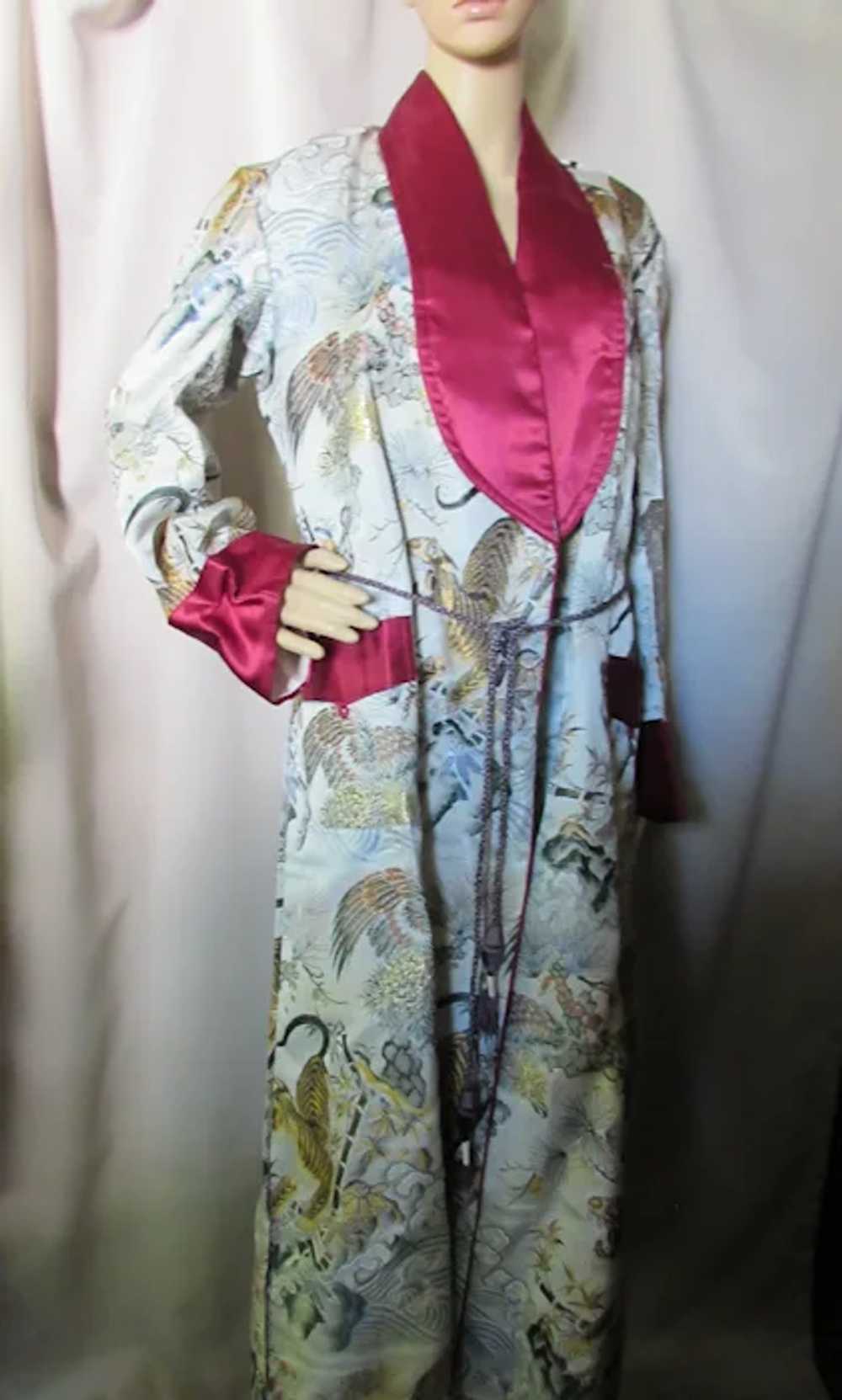 SALE Luxurious Vintage Unisex Robe in Ice Blue Br… - image 3