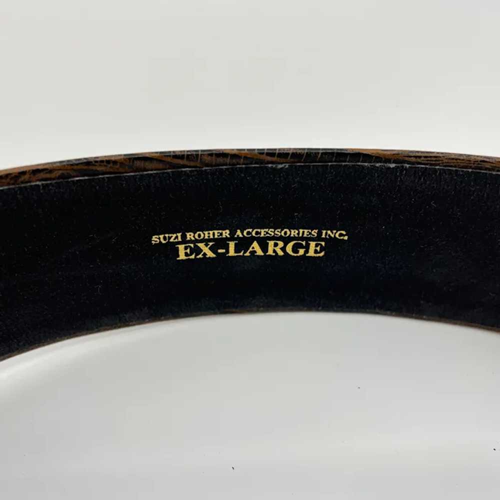 Vintage XL Suzi Roher Brown Embossed Leather Belt… - image 10