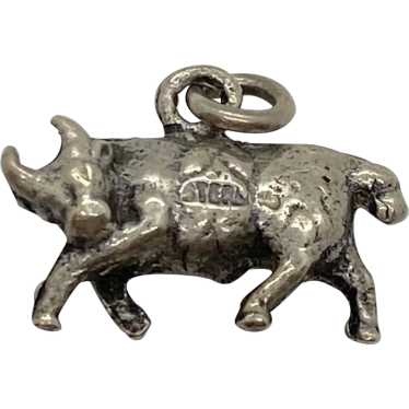Lucky Pig Vintage Charm Sterling Silver c. 1940's 