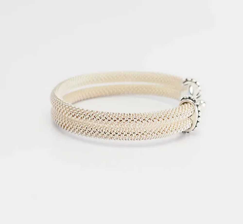Designer vintage mesh cuff clasp sterling silver … - image 3