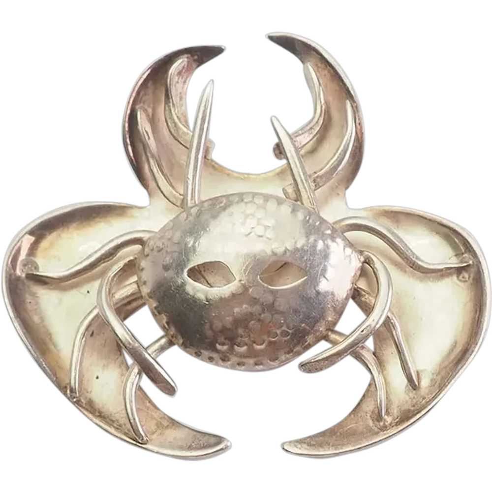 Amazing vintage sterling silver detailed crab ani… - image 1