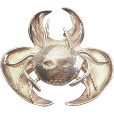 Amazing vintage sterling silver detailed crab ani… - image 1