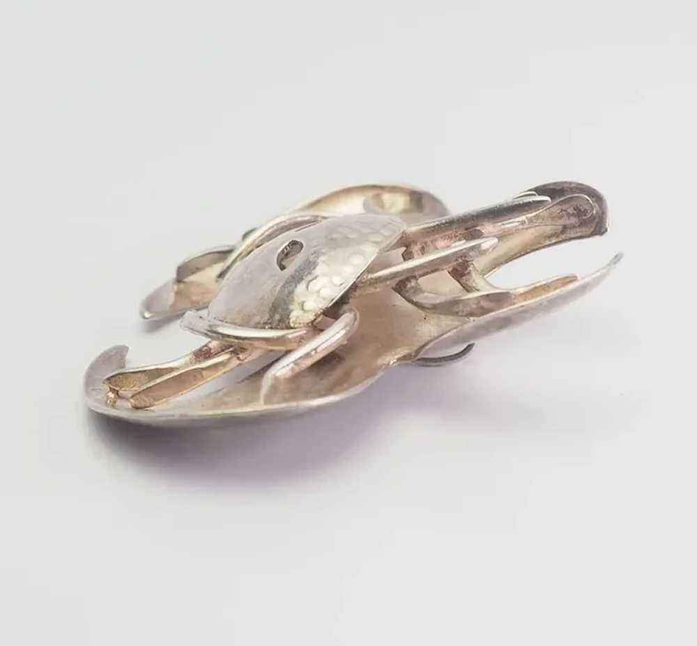 Amazing vintage sterling silver detailed crab ani… - image 2