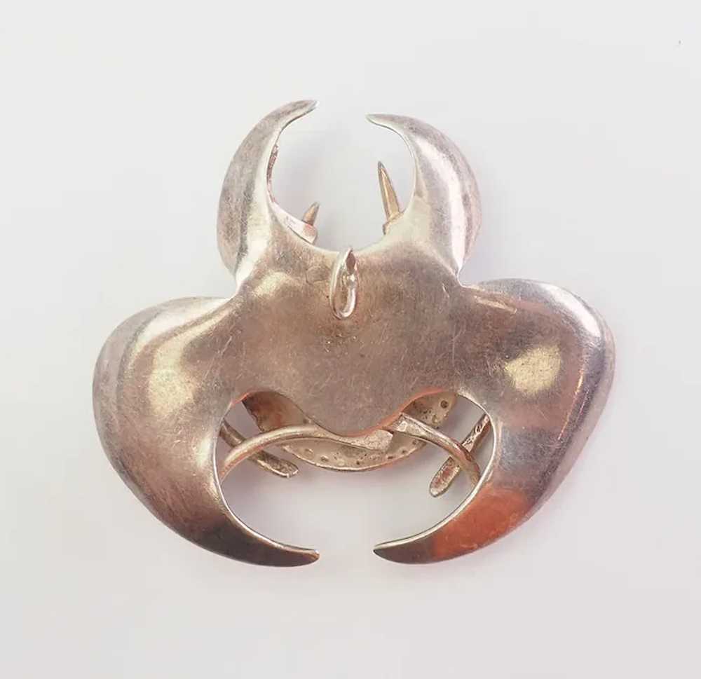 Amazing vintage sterling silver detailed crab ani… - image 3