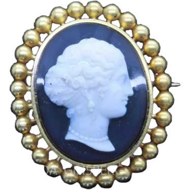 Carlo Giuliano Antique Cameo Brooch 18k Gold Carve