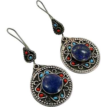 Lapis Earrings, Middle Eastern, Vintage Earrings,… - image 1