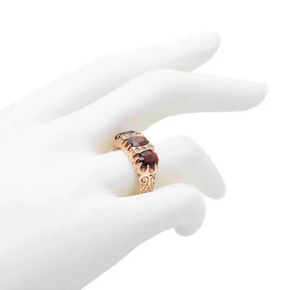 Vintage 9ct Gold Ring Victorian Style With Large … - image 10