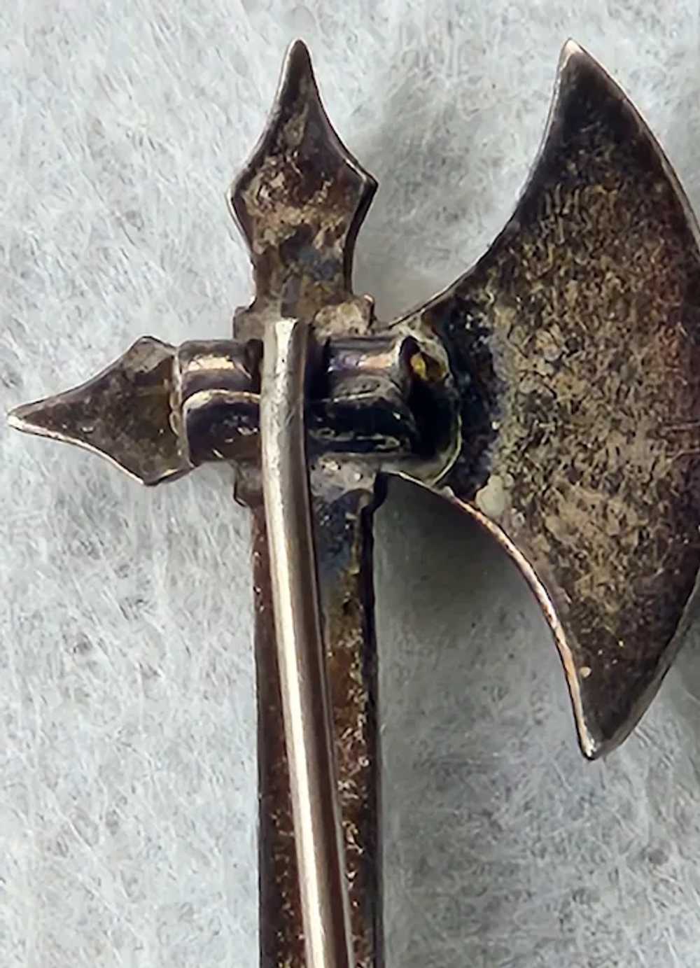 Antique Scottish Kilt Pin  Axe Hardstone set in S… - image 6