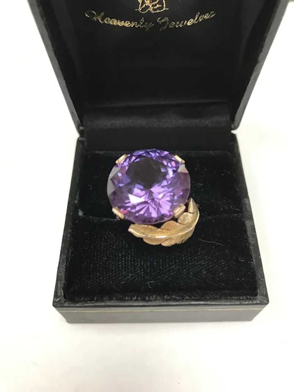 Vintage 14k Synthetic Alexandrite Ring - image 10