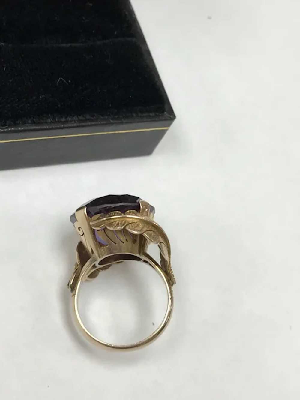 Vintage 14k Synthetic Alexandrite Ring - image 3