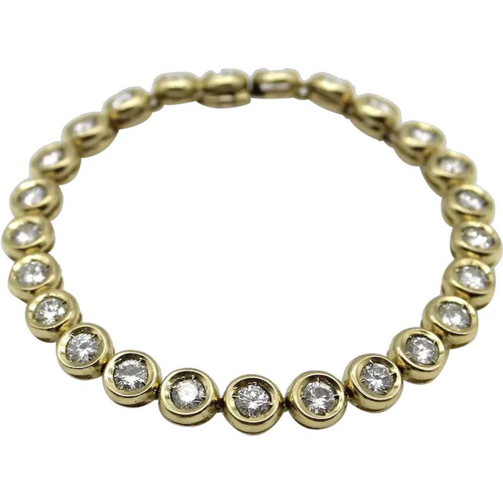 14K Gold Vintage Diamond Bracelet with 3.5 Carats… - image 1
