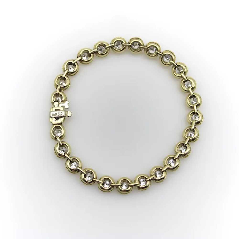 14K Gold Vintage Diamond Bracelet with 3.5 Carats… - image 2