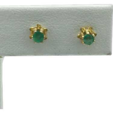 14K Emerald Studs